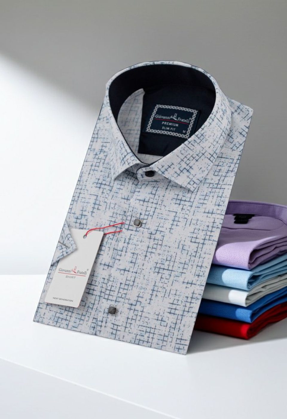 Slim Fit Kısa Kol Desenli Erkek Gömlek 3GMK312165001 - Giovanni Fratelli