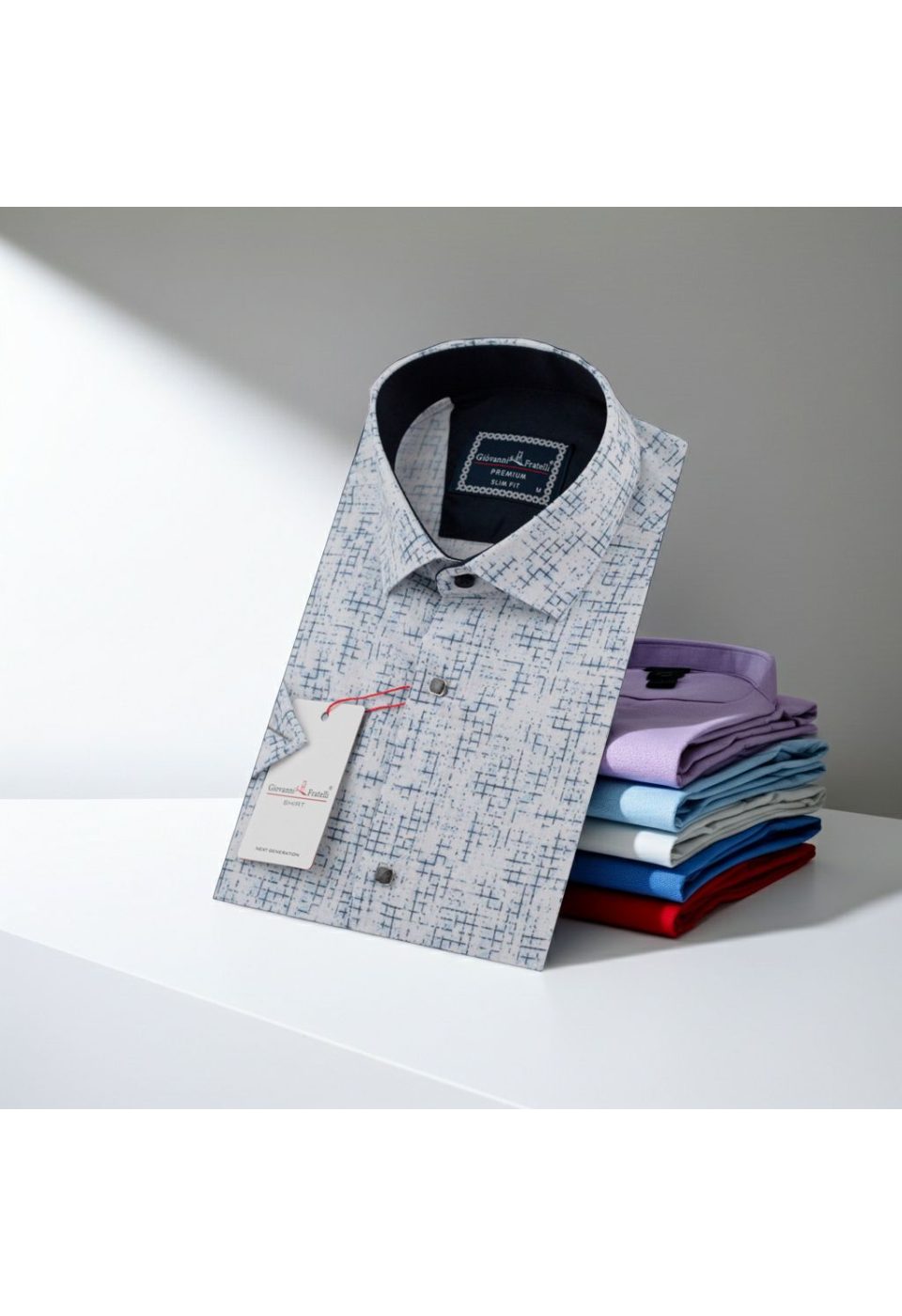 Slim Fit Kısa Kol Desenli Erkek Gömlek 3GMK312165001 - Giovanni Fratelli