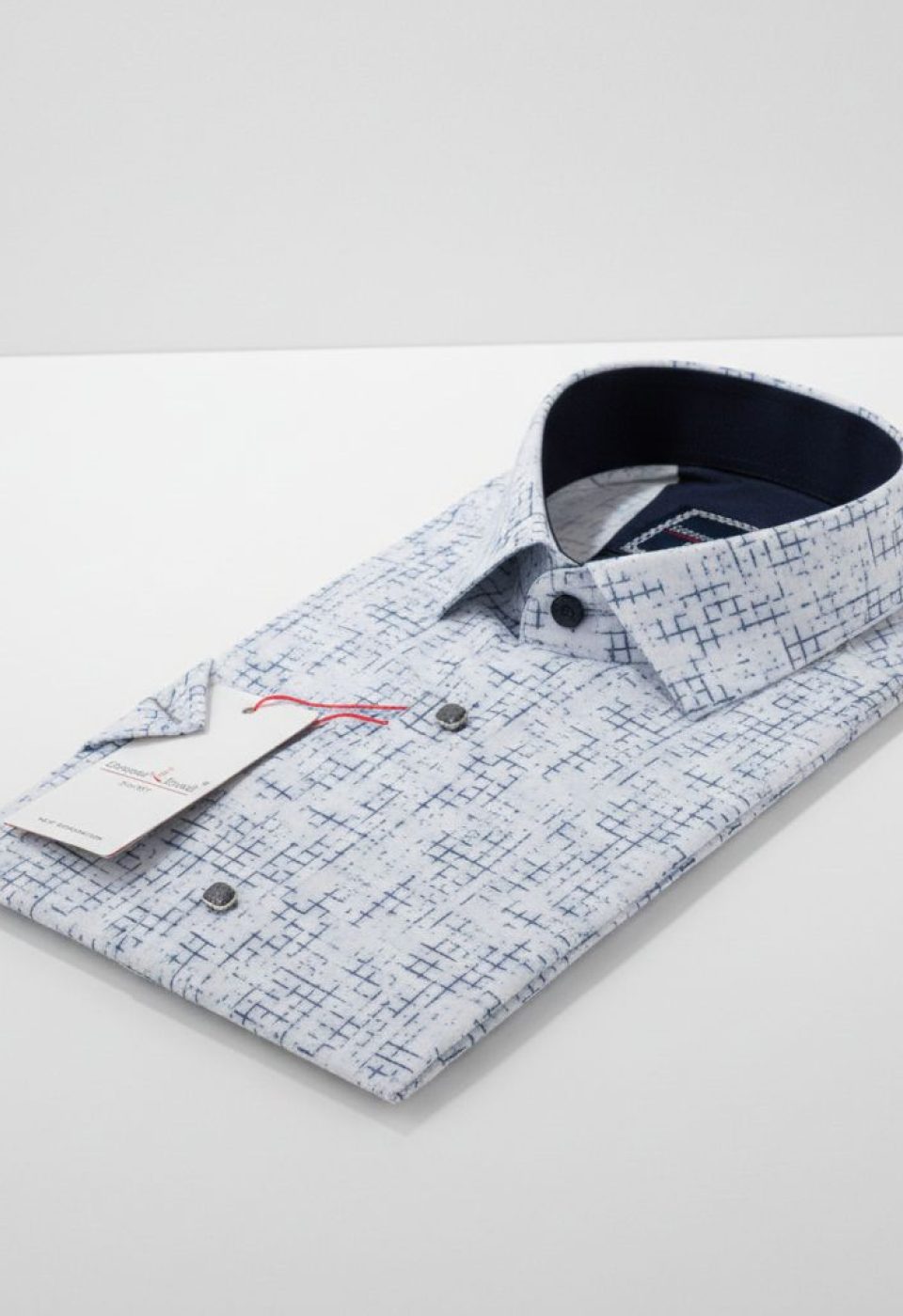 Slim Fit Kısa Kol Desenli Erkek Gömlek 3GMK312165001