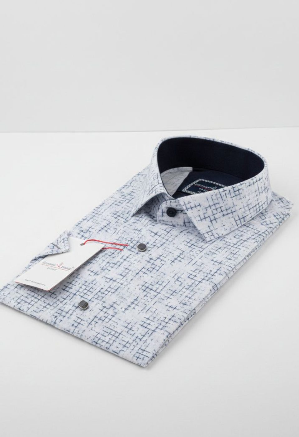 Slim Fit Kısa Kol Desenli Erkek Gömlek 3GMK312165001 - Giovanni Fratelli