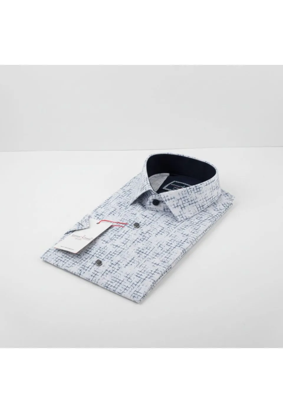 Slim Fit Kısa Kol Desenli Erkek Gömlek 3GMK312165001 - Giovanni Fratelli