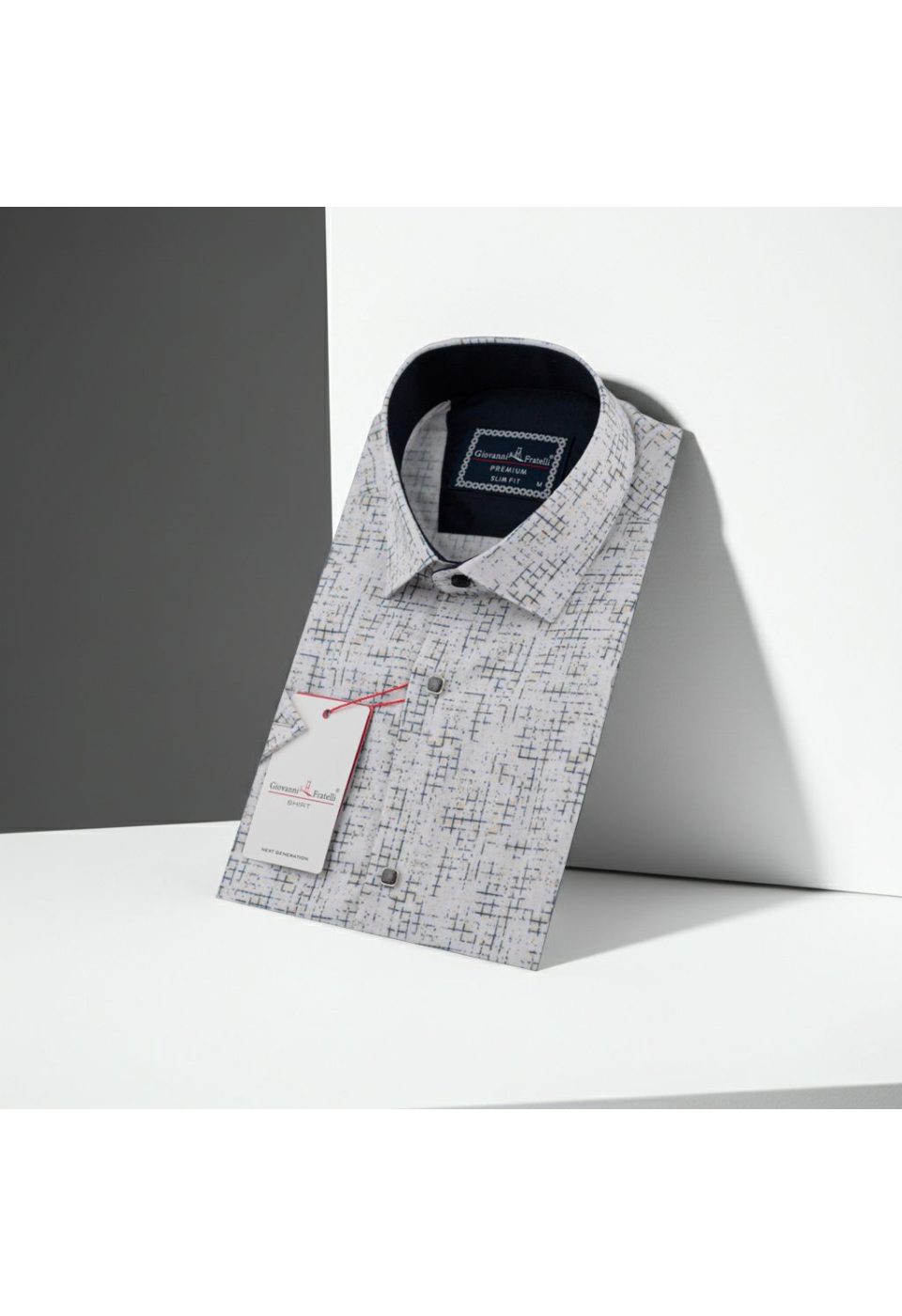 Slim Fit Kısa Kol Desenli Erkek Gömlek 3GMK312165002 - Giovanni Fratelli