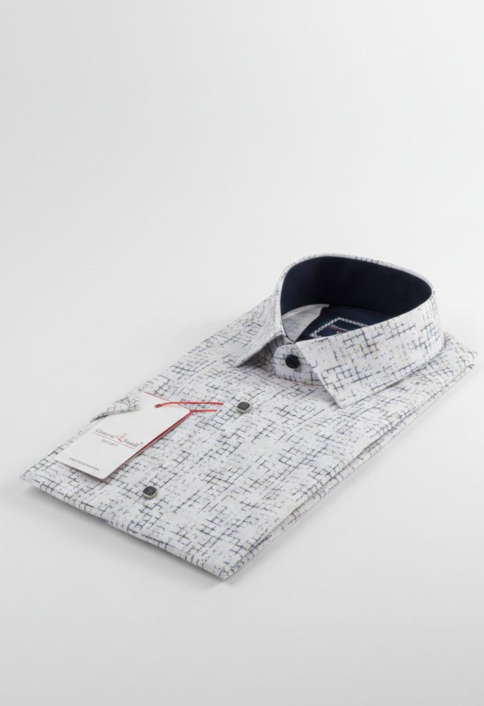 Slim Fit Kısa Kol Desenli Erkek Gömlek 3GMK312165002