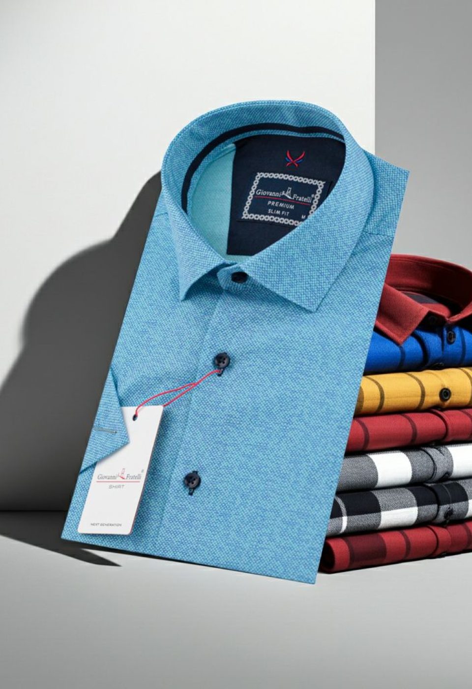 Slim Fit Kısa Kol Desenli Erkek Gömlek 3GMK312166004