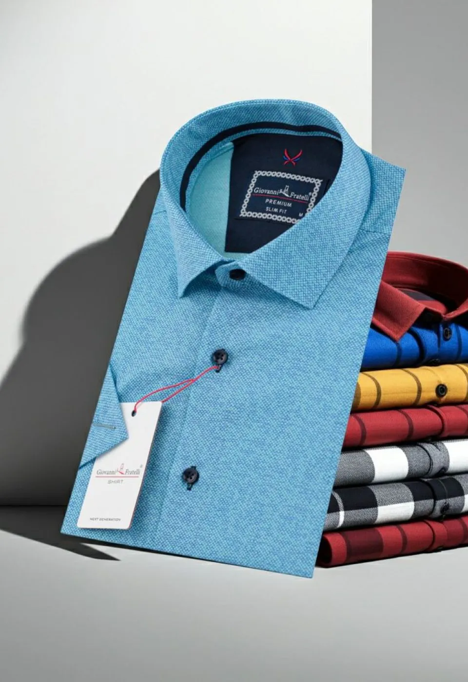 Slim Fit Kısa Kol Desenli Erkek Gömlek 3GMK312166004