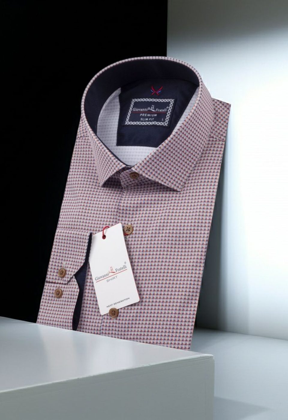 2173 CR SATIN 010 Slim Fit Uzun Kol Desenli Saten Gömlek 3GMK312173010 - Giovanni Fratelli