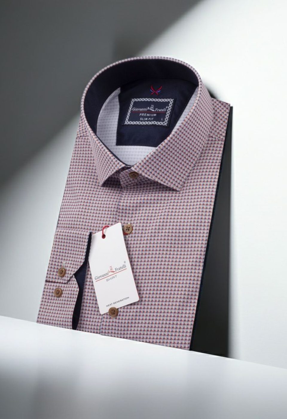 Slim Fit Uzun Kol Desenli Saten Gömlek 3GMK312173010