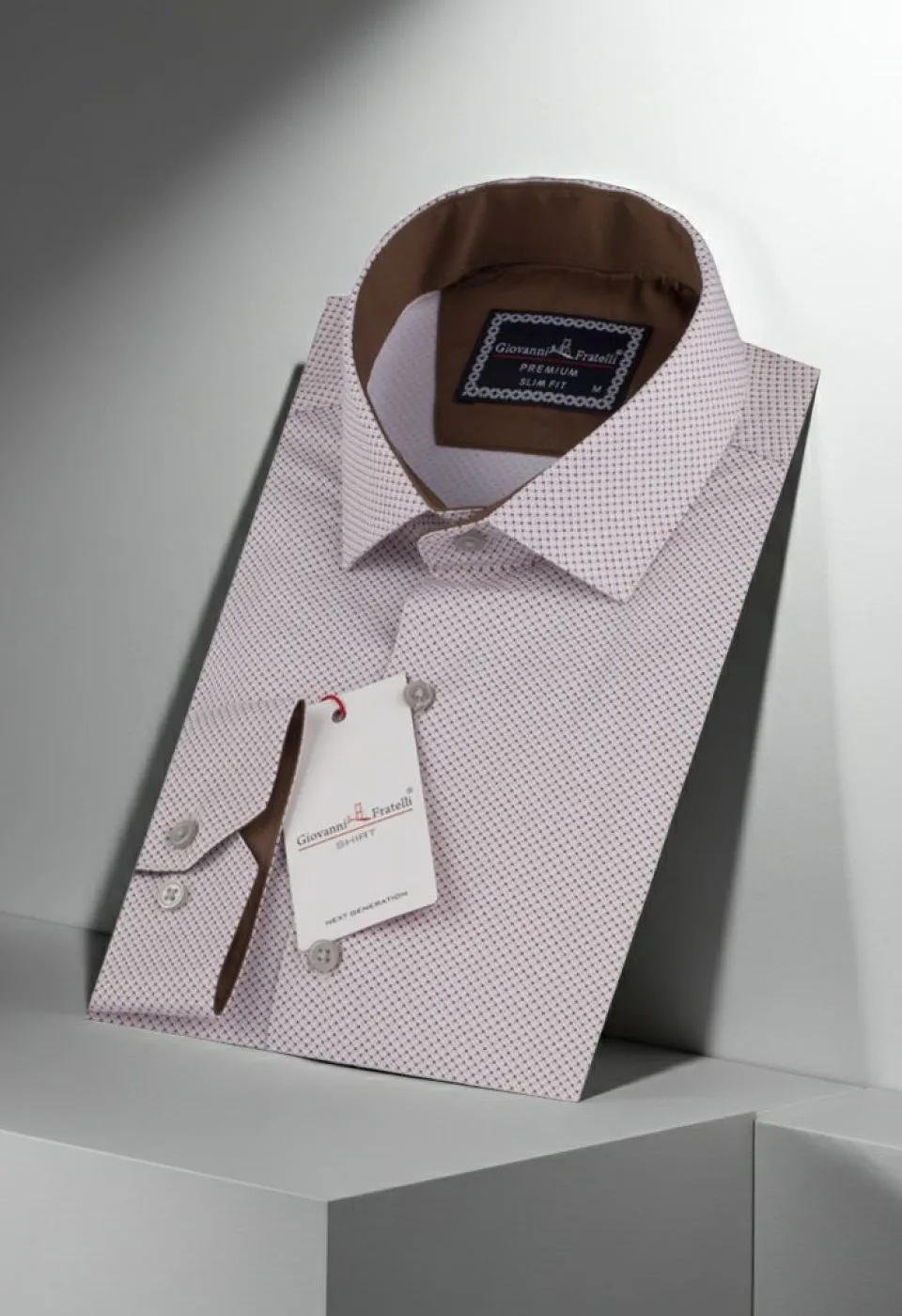 Slim Fit Uzun Kol Desenli Erkek Gömlek 3GMK312177008