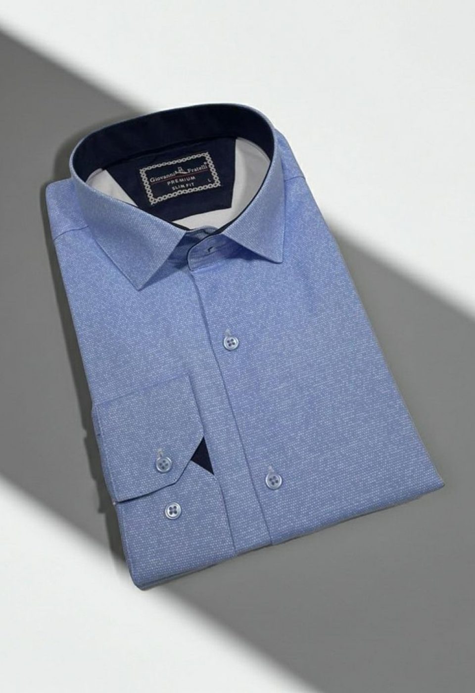 Slim Fit Uzun Kol Desenli Erkek Gömlek 3GMK312177014