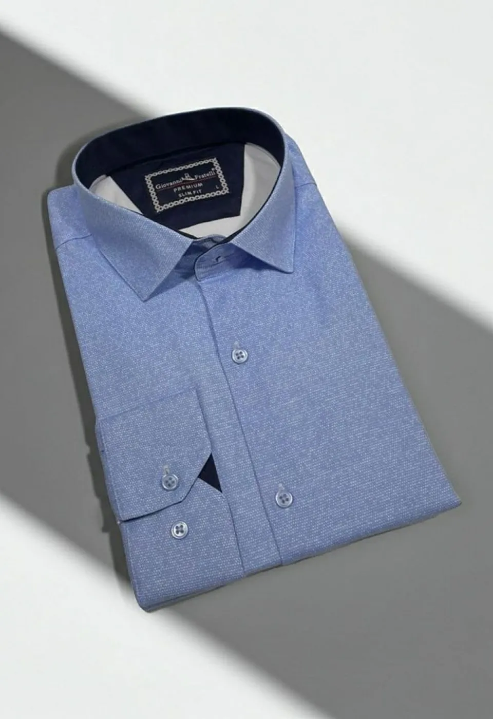 Slim Fit Uzun Kol Desenli Erkek Gömlek 3GMK312177014