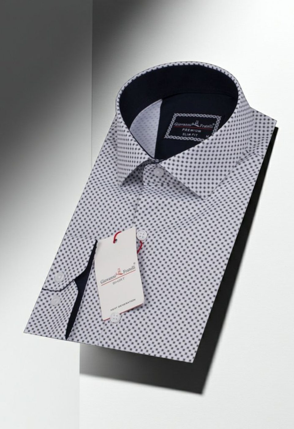 Slim Fit Uzun Kol Desenli Saten Gömlek 3GMK312179002