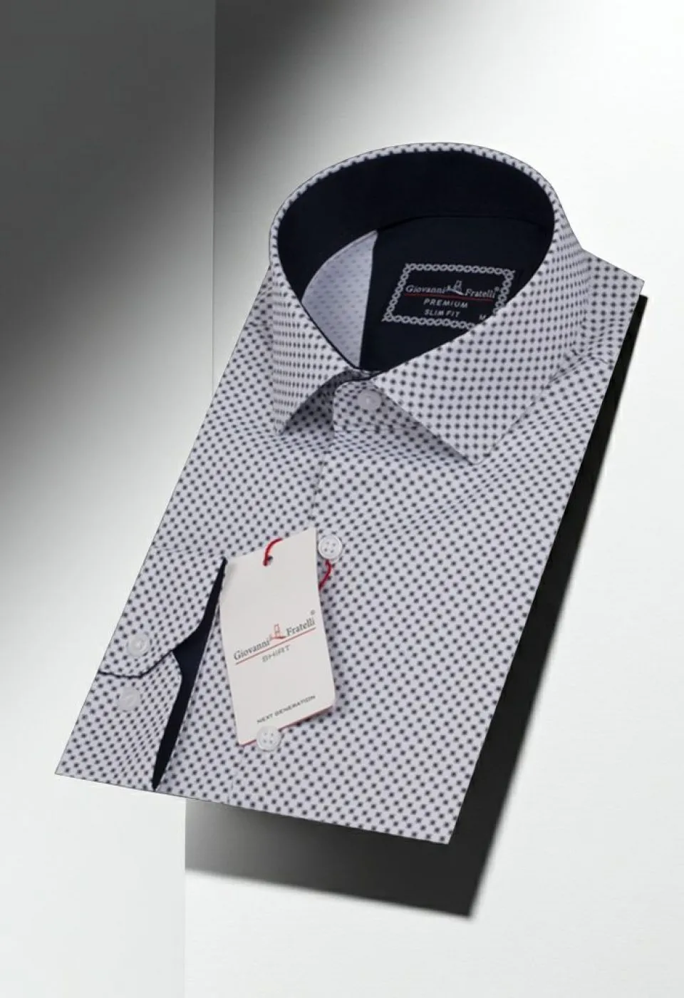 Slim Fit Uzun Kol Desenli Saten Gömlek 3GMK312179002