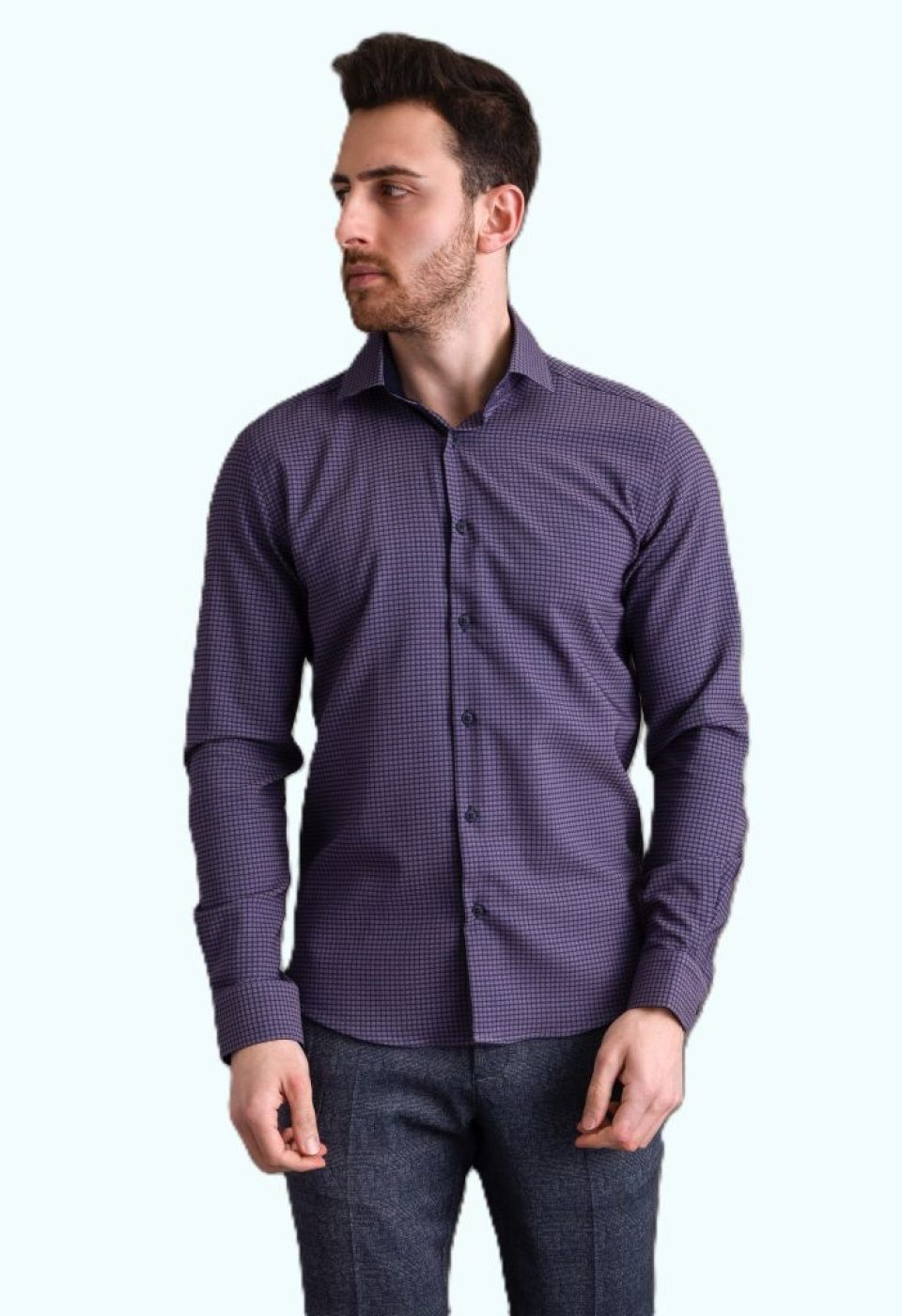 Slim Fit Uzun Kol Desenli Erkek Gömlek 3GMK312182002 - Giovanni Fratelli