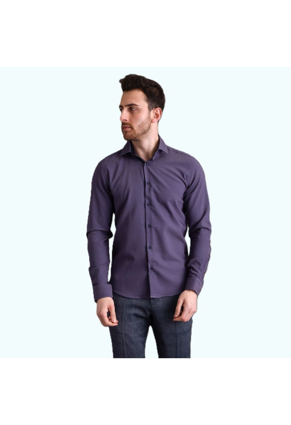 Slim Fit Uzun Kol Desenli Erkek Gömlek 3GMK312182002 - Giovanni Fratelli