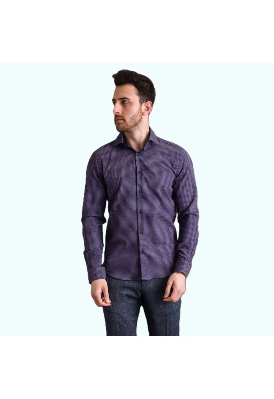 Slim Fit Uzun Kol Desenli Erkek Gömlek 3GMK312182002 - Giovanni Fratelli
