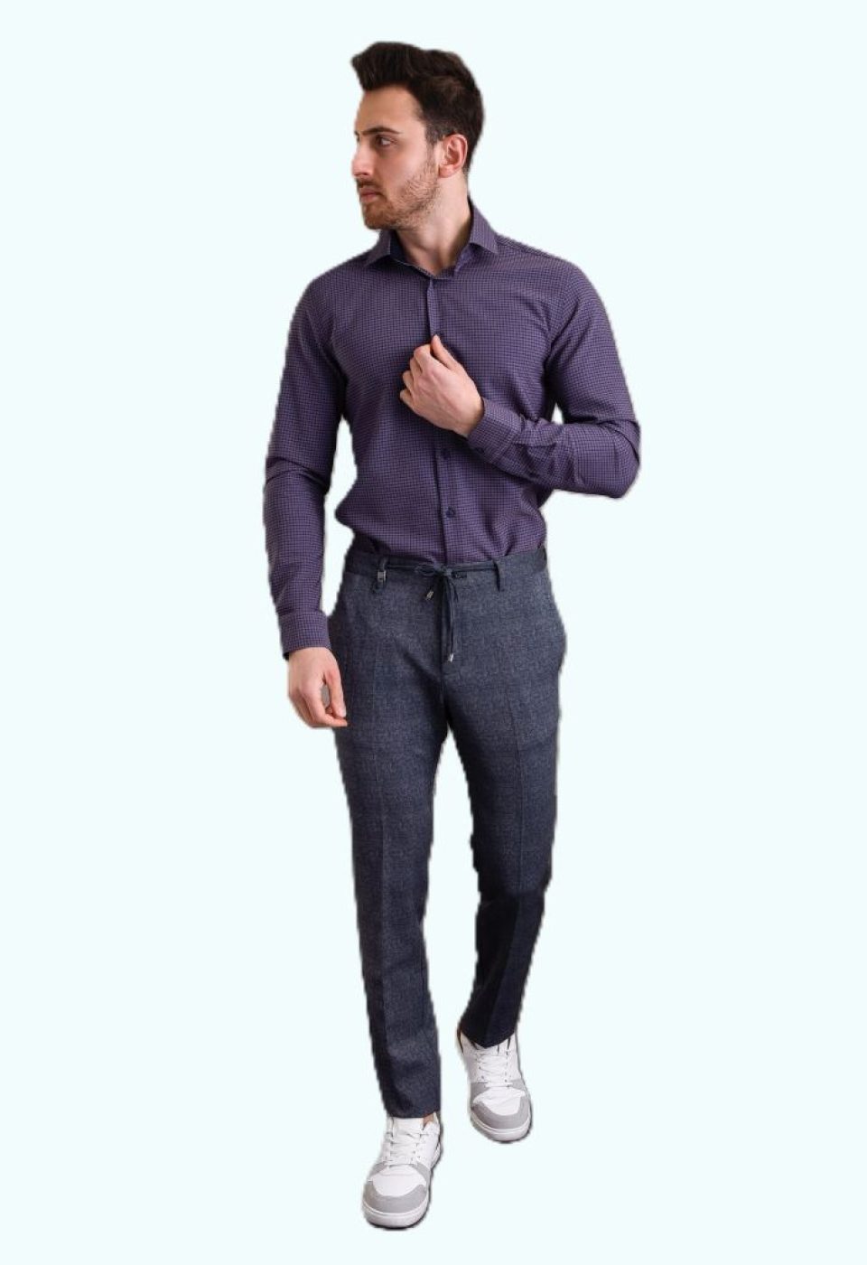 Slim Fit Uzun Kol Desenli Erkek Gömlek 3GMK312182002 - Giovanni Fratelli