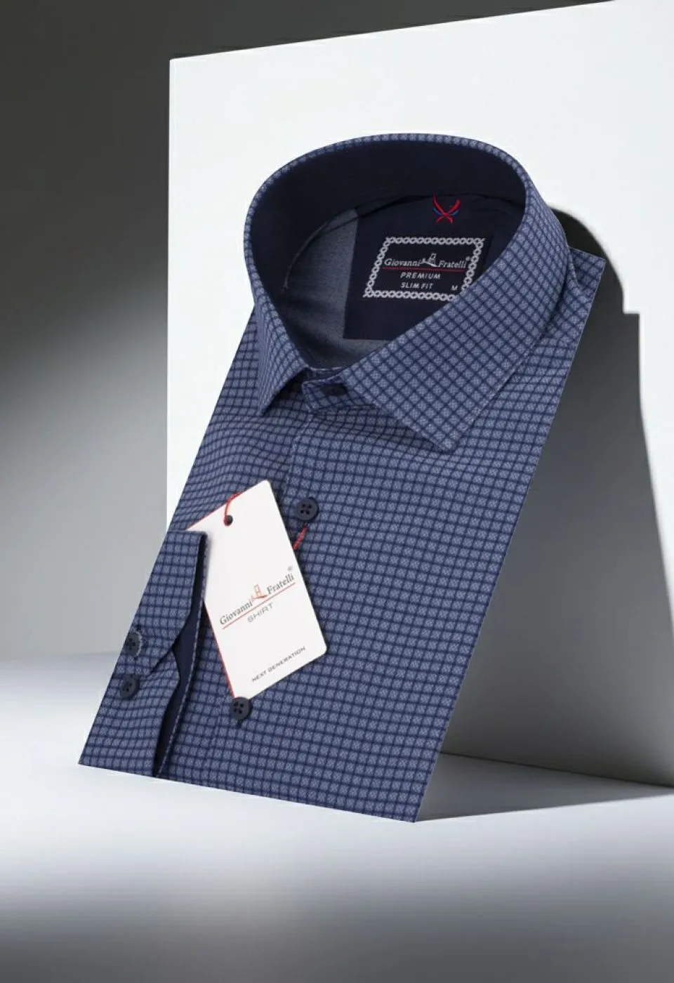 Slim Fit Uzun Kol Desenli Erkek Gömlek 3GMK312182003