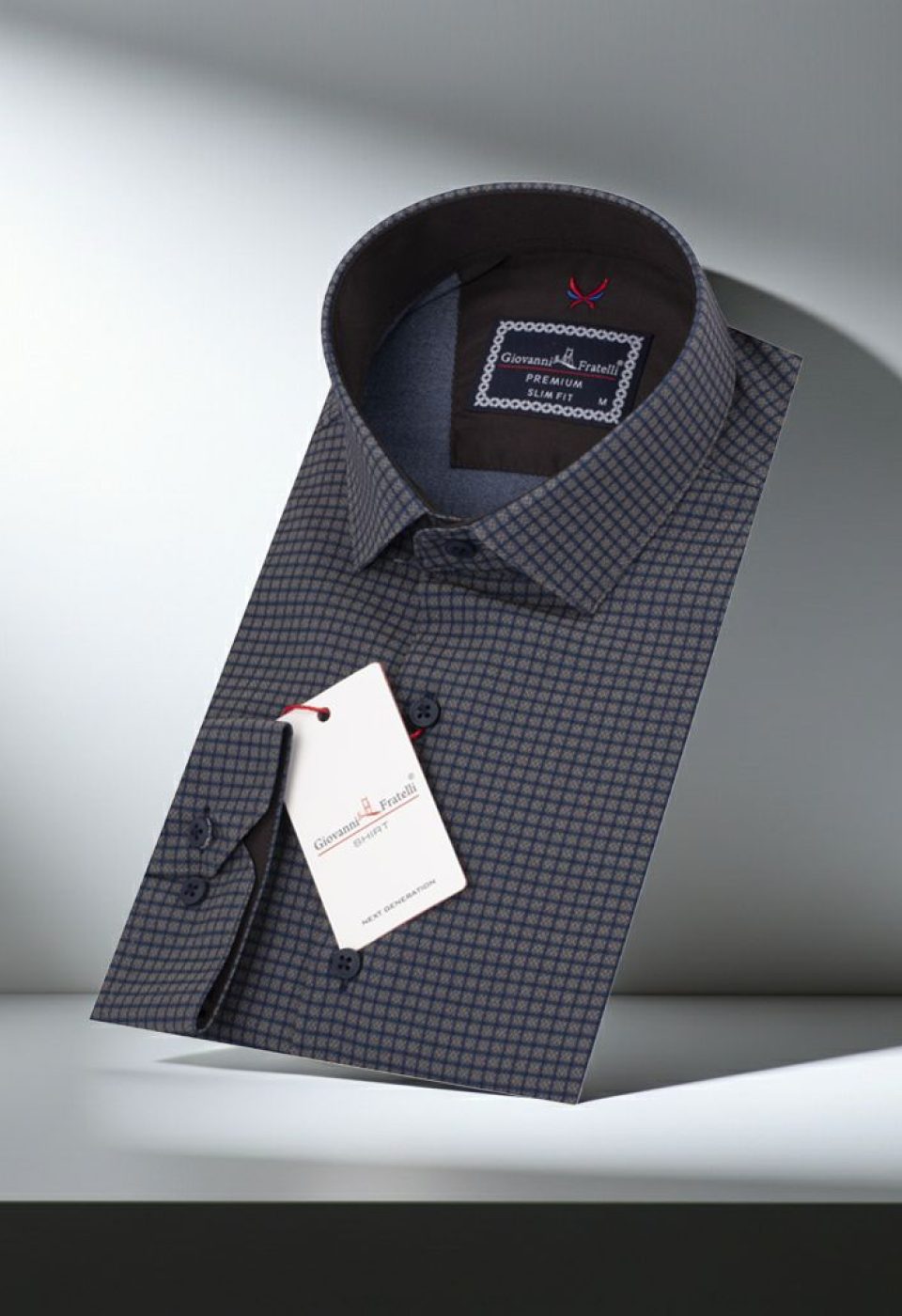 Slim Fit Uzun Kol Desenli Erkek Gömlek 3GMK312182004