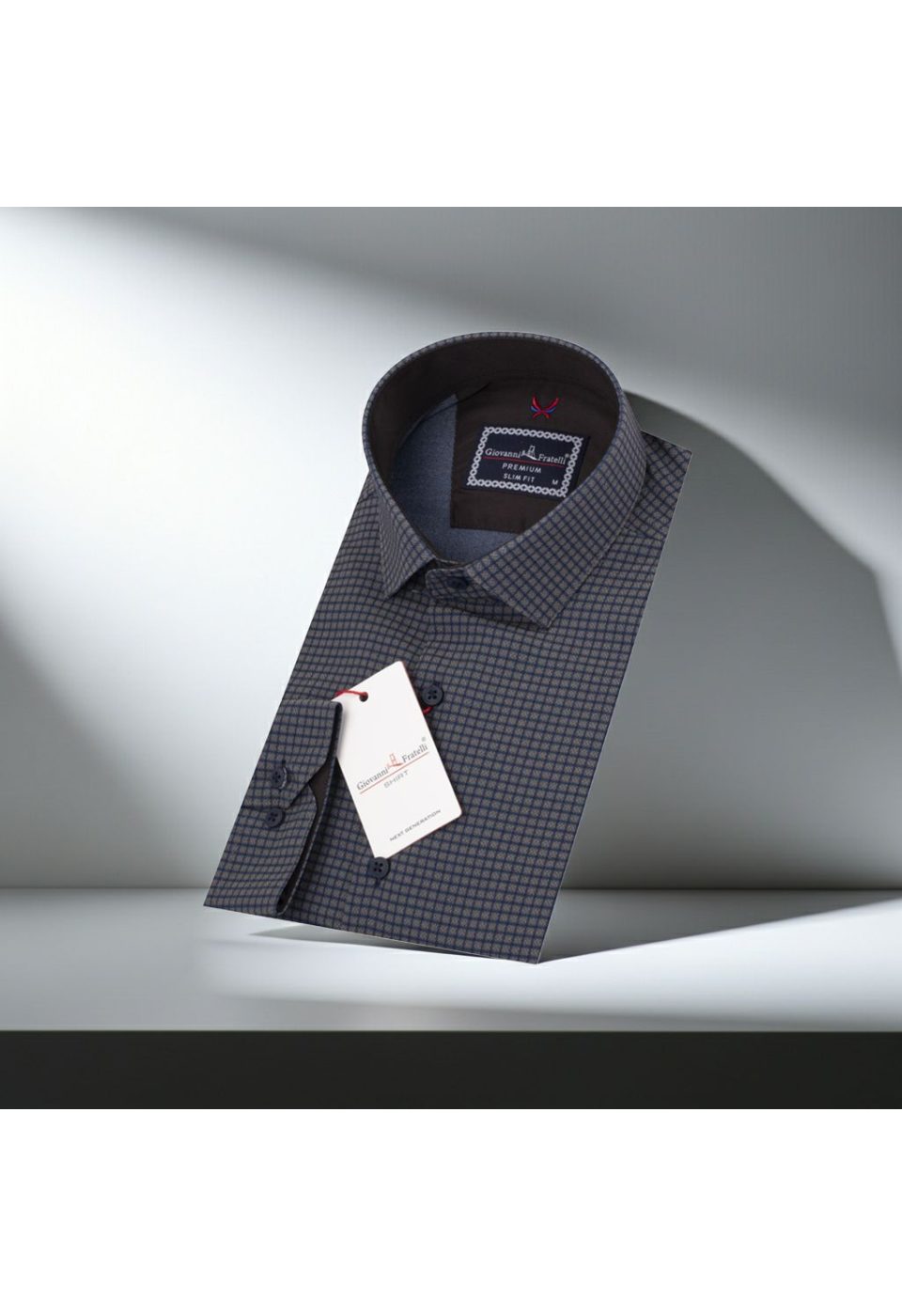 Slim Fit Uzun Kol Desenli Erkek Gömlek 3GMK312182004 - Giovanni Fratelli