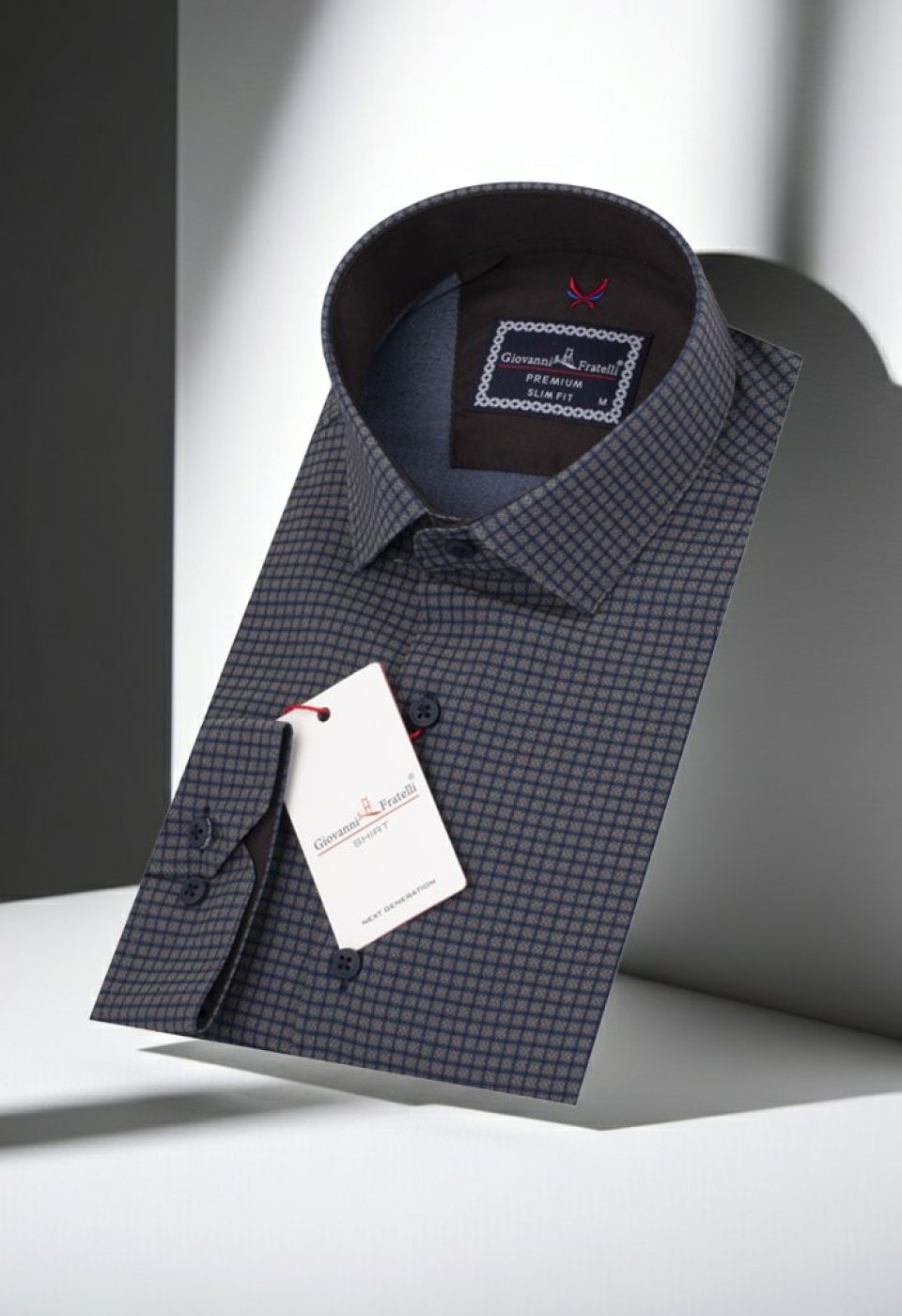Slim Fit Uzun Kol Desenli Erkek Gömlek 3GMK312182004
