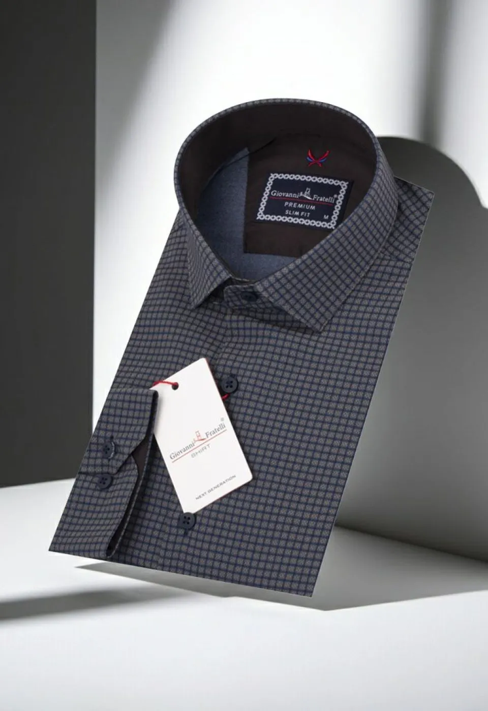 Slim Fit Uzun Kol Desenli Erkek Gömlek 3GMK312182004