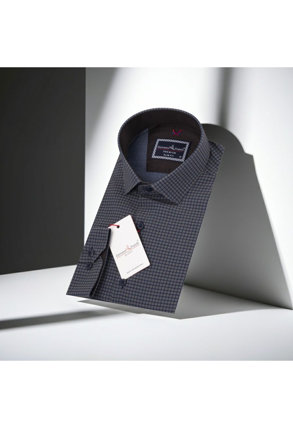 Slim Fit Uzun Kol Desenli Erkek Gömlek 3GMK312182004 - Giovanni Fratelli
