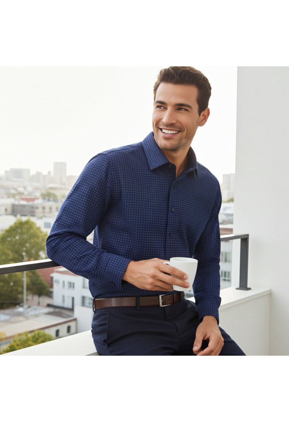 Slim Fit Uzun Kol Desenli Erkek Gömlek 3GMK312182007 - Giovanni Fratelli