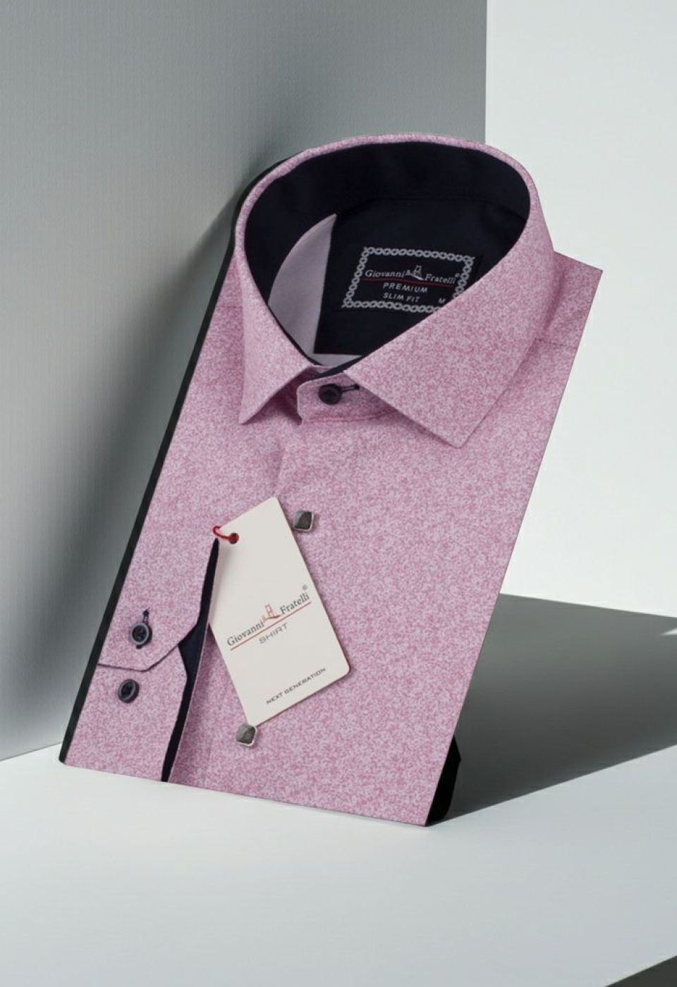 2188 CR SATIN 004 Slim Fit Uzun Kol Desenli Saten Gömlek 3GMK312188004 - Giovanni Fratelli