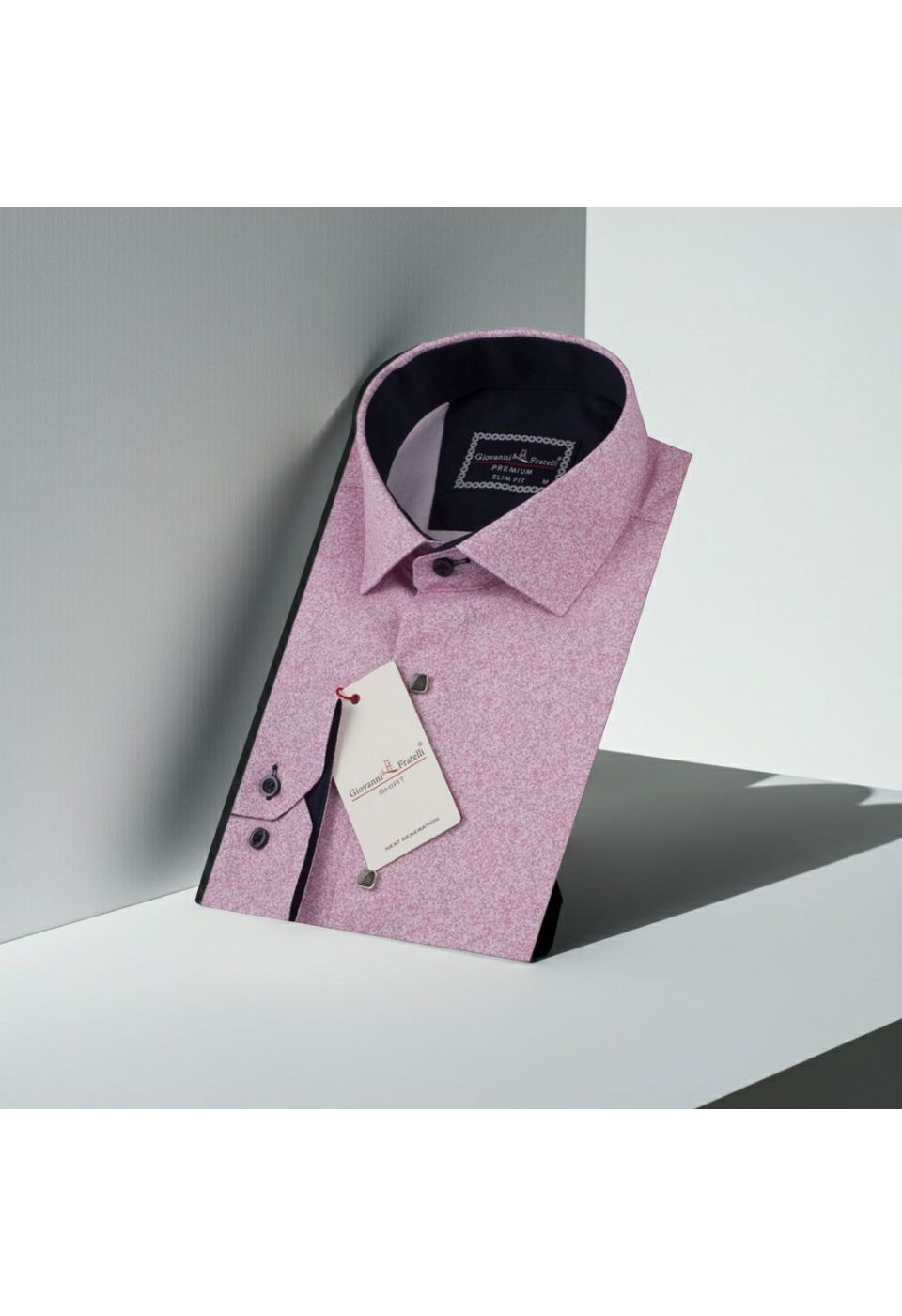 2188 CR SATIN 004 Slim Fit Uzun Kol Desenli Saten Gömlek 3GMK312188004 - Giovanni Fratelli