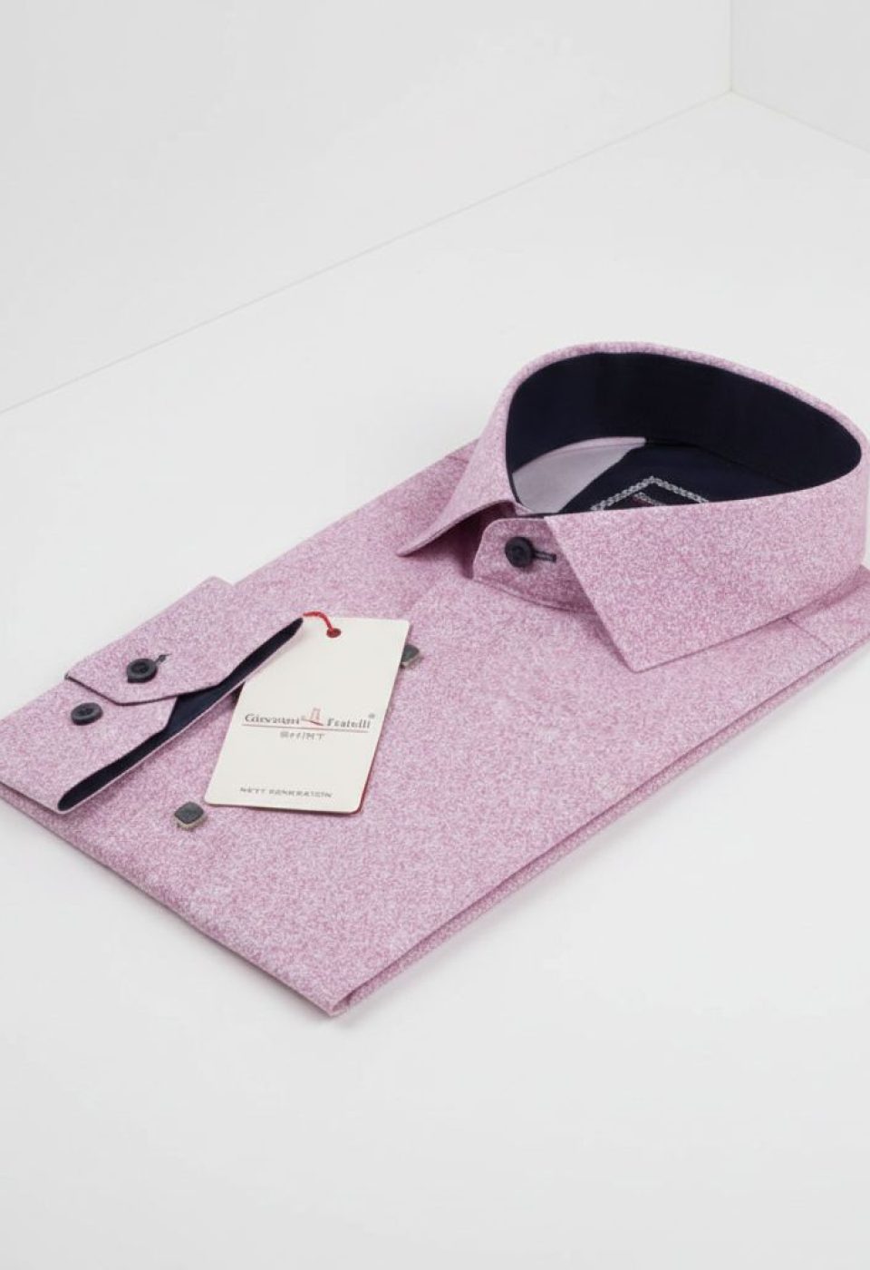 Slim Fit Uzun Kol Desenli Saten Gömlek 3GMK312188004