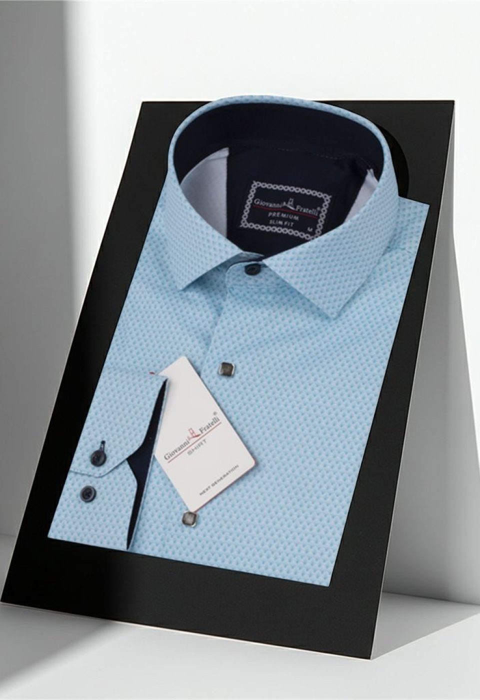 Slim Fit Uzun Kol Desenli Saten Gömlek 3GMMK312189008