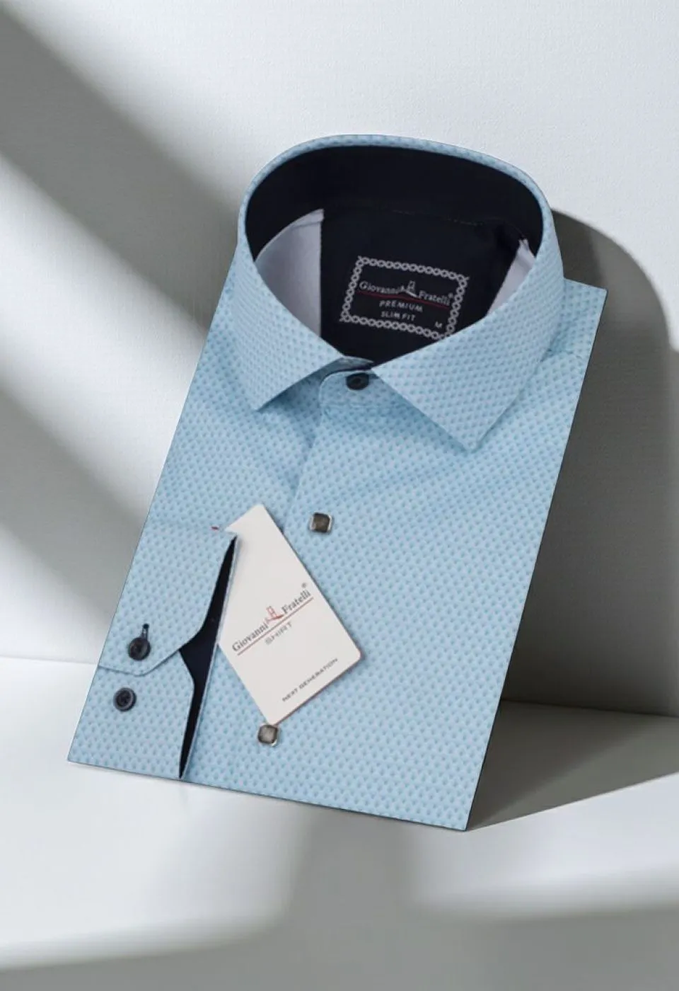 Slim Fit Uzun Kol Desenli Saten Gömlek 3GMMK312189008