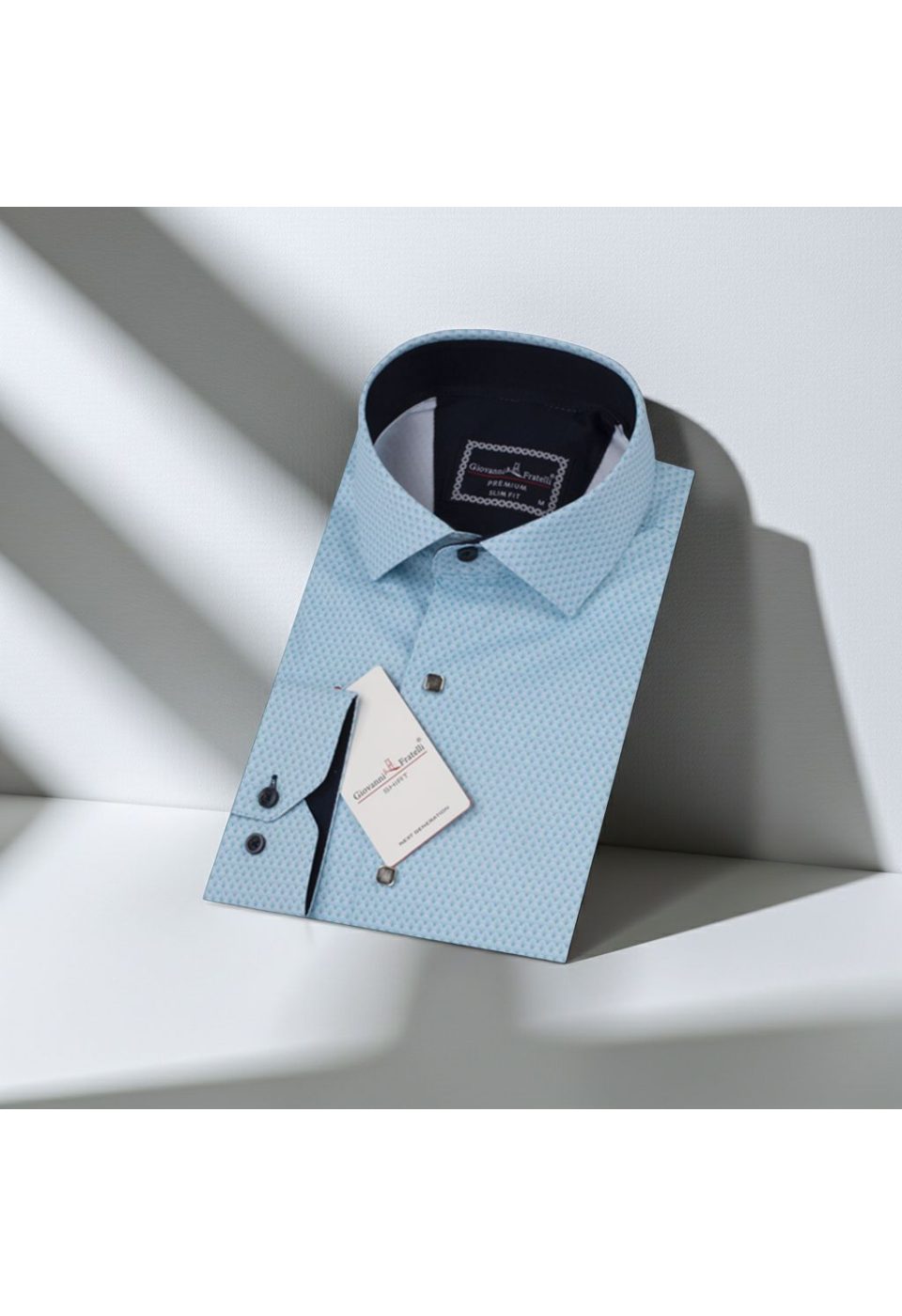 Slim Fit Uzun Kol Desenli Saten Gömlek 3GMMK312189008 - Giovanni Fratelli