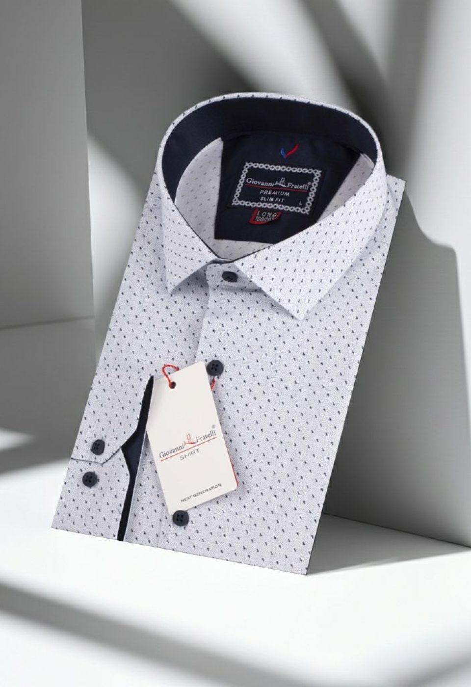 8 Drop Slim Fit Uzun Kol Desenli Erkek Gömlek 3GMK312192001