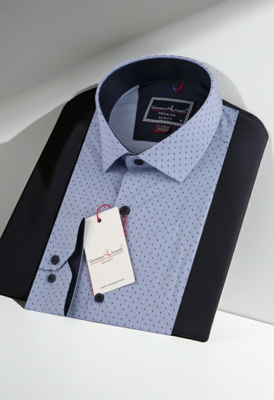 2192 CR 8 DROP 002 8 Drop Slim Fit Uzun Kol Desenli Erkek Gömlek 3GMK312192002 - Giovanni Fratelli