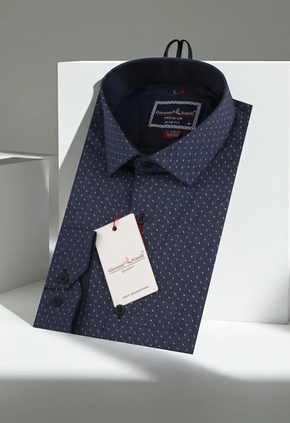 8 Drop Slim Fit Uzun Kol Desenli Erkek Gömlek 3GMK312192004 - Giovanni Fratelli