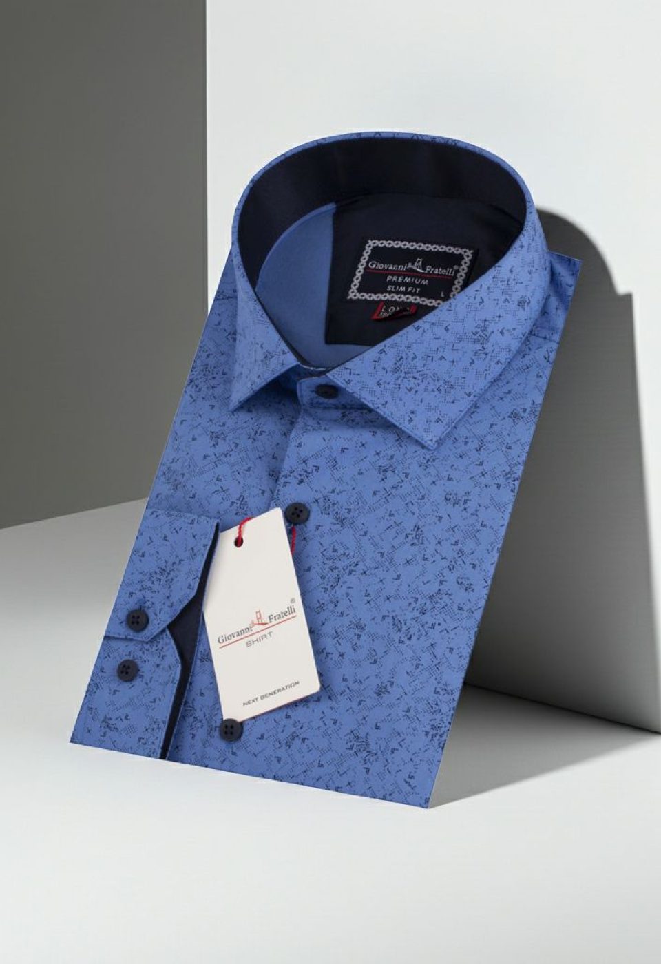 8 Drop Slim Fit Uzun Kol Desenli Erkek Gömlek 3GMK312194002