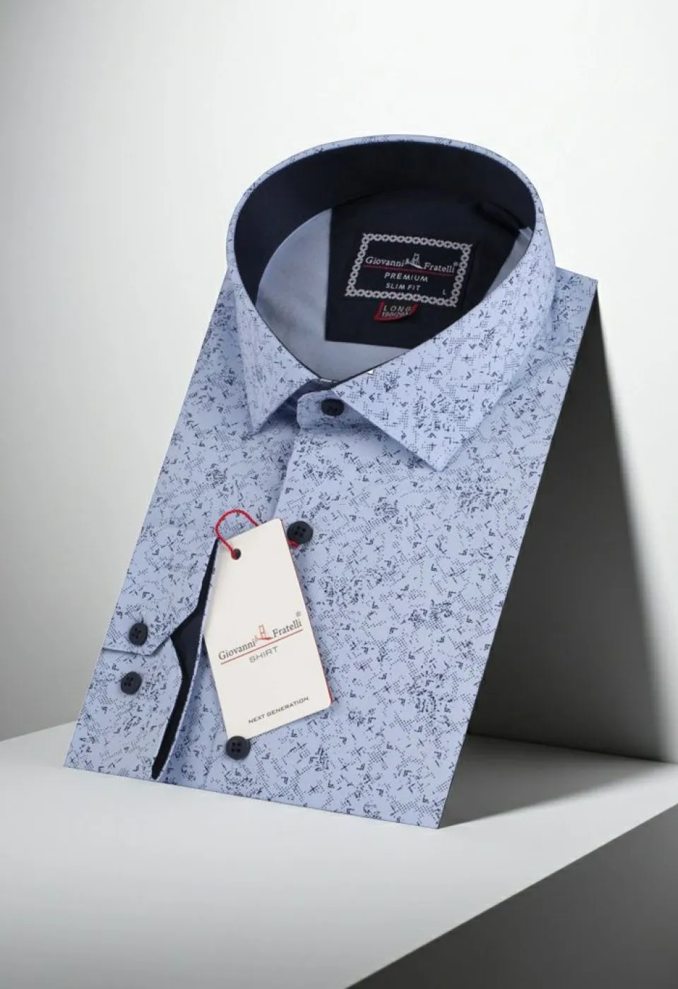 8 Drop Slim Fit Uzun Kol Desenli Erkek Gömlek 3GMK312194003