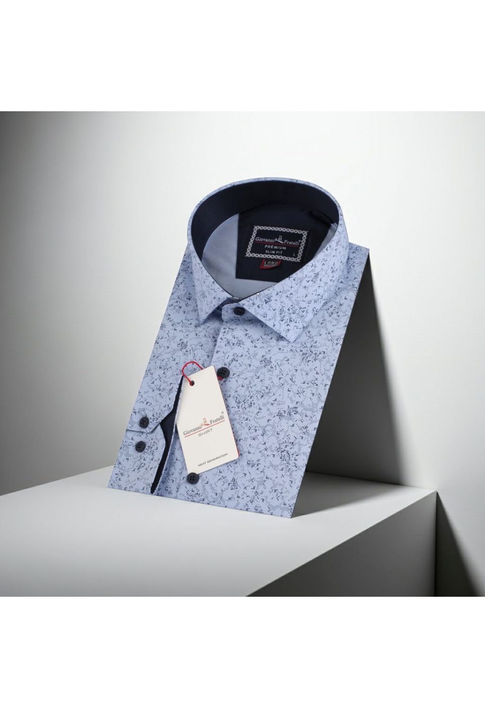 8 Drop Slim Fit Uzun Kol Desenli Erkek Gömlek 3GMK312194003 - Giovanni Fratelli