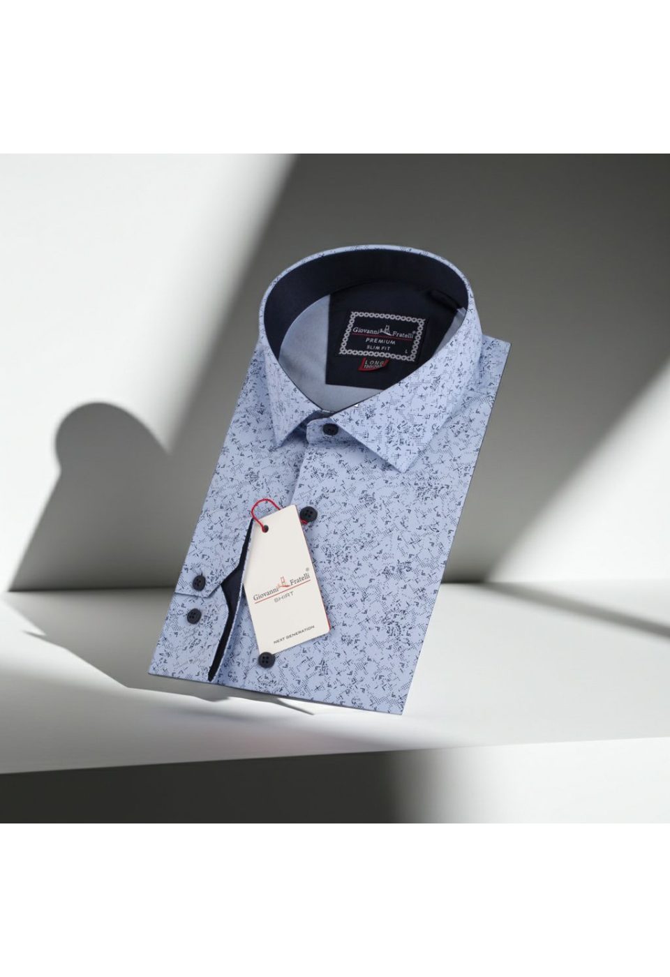 8 Drop Slim Fit Uzun Kol Desenli Erkek Gömlek 3GMK312194003 - Giovanni Fratelli
