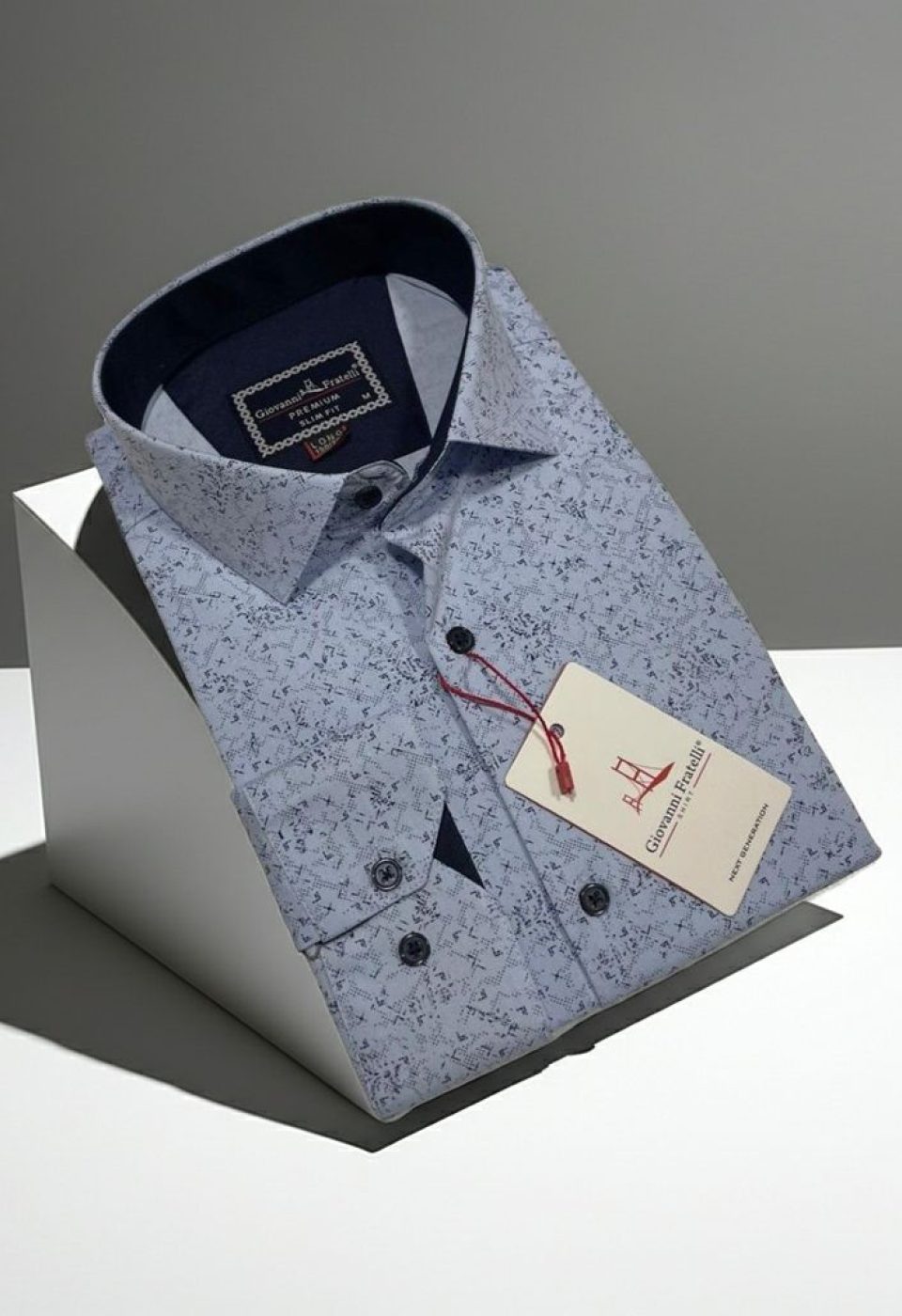 8 Drop Slim Fit Uzun Kol Desenli Erkek Gömlek 3GMK312194004 - Giovanni Fratelli