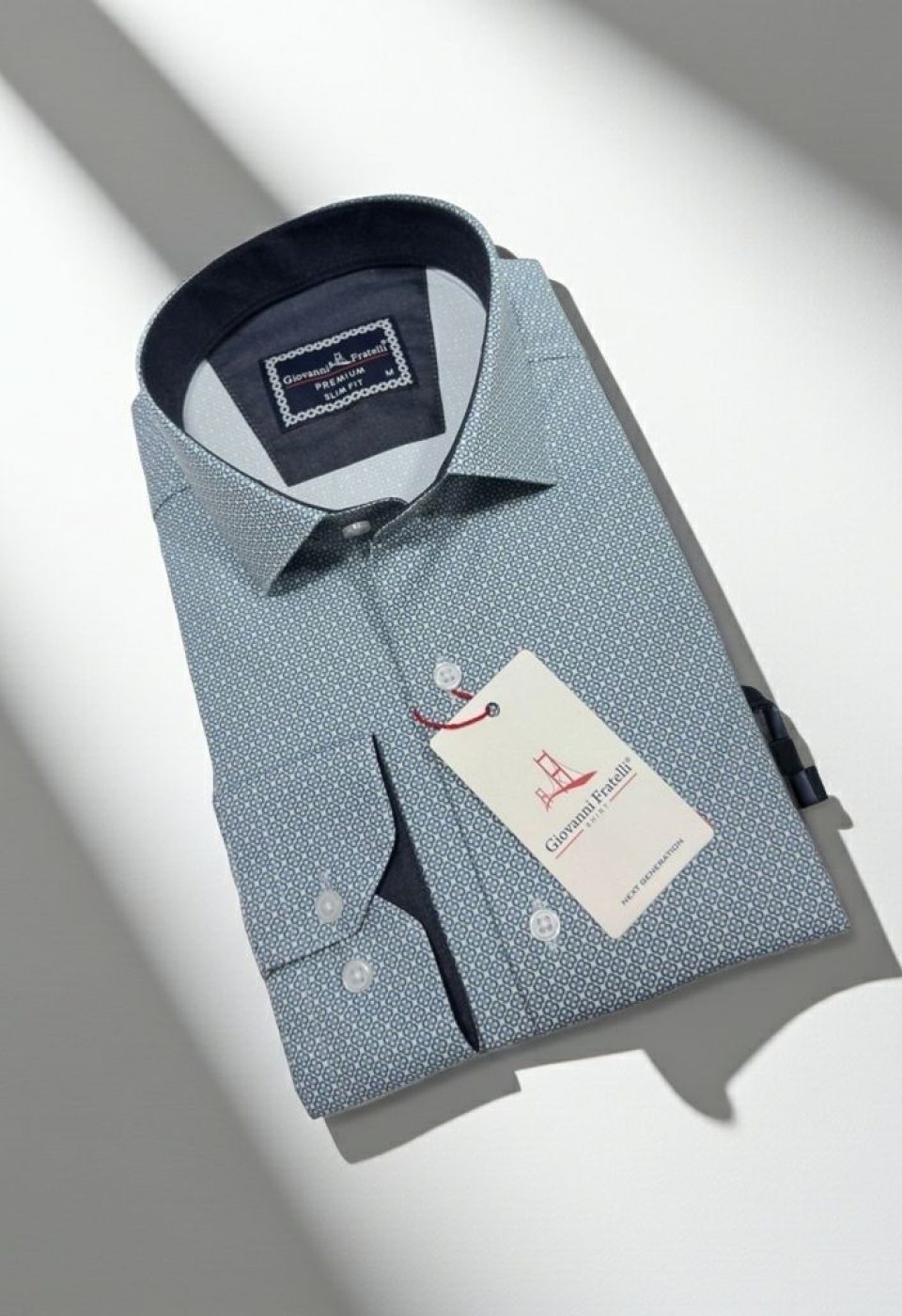 Slim Fit Uzun Kol Desenli Saten Gömlek 3GMK312195001