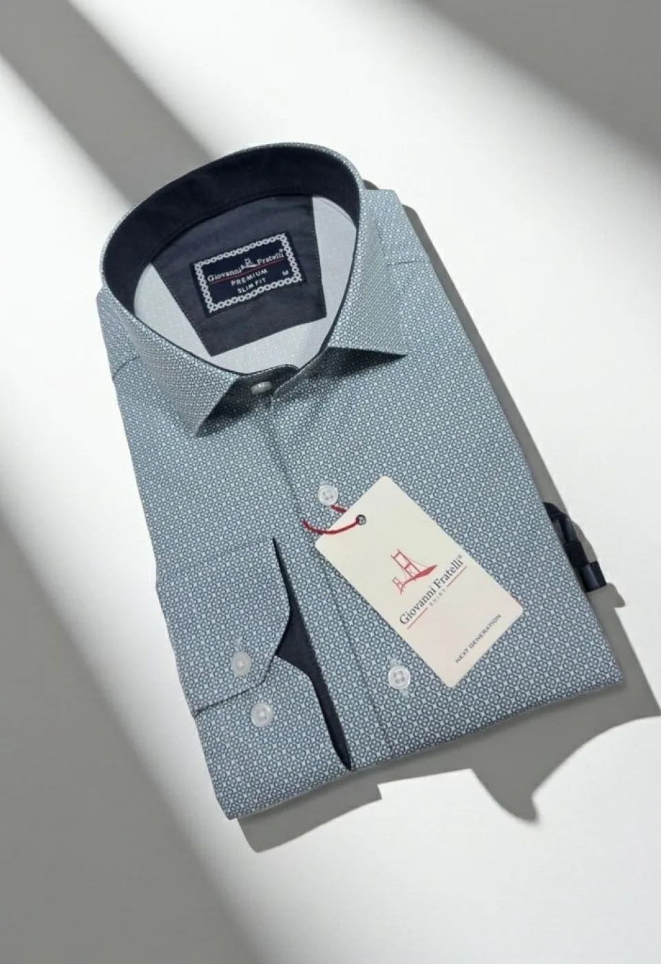 Slim Fit Uzun Kol Desenli Saten Gömlek 3GMK312195001