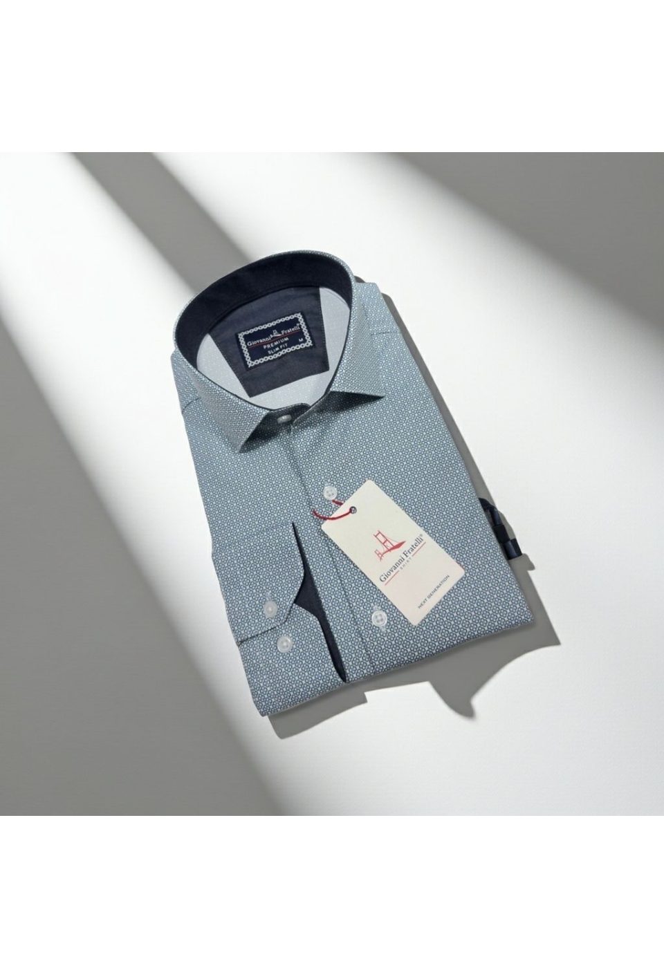 Slim Fit Uzun Kol Desenli Saten Gömlek 3GMK312195001 - Giovanni Fratelli
