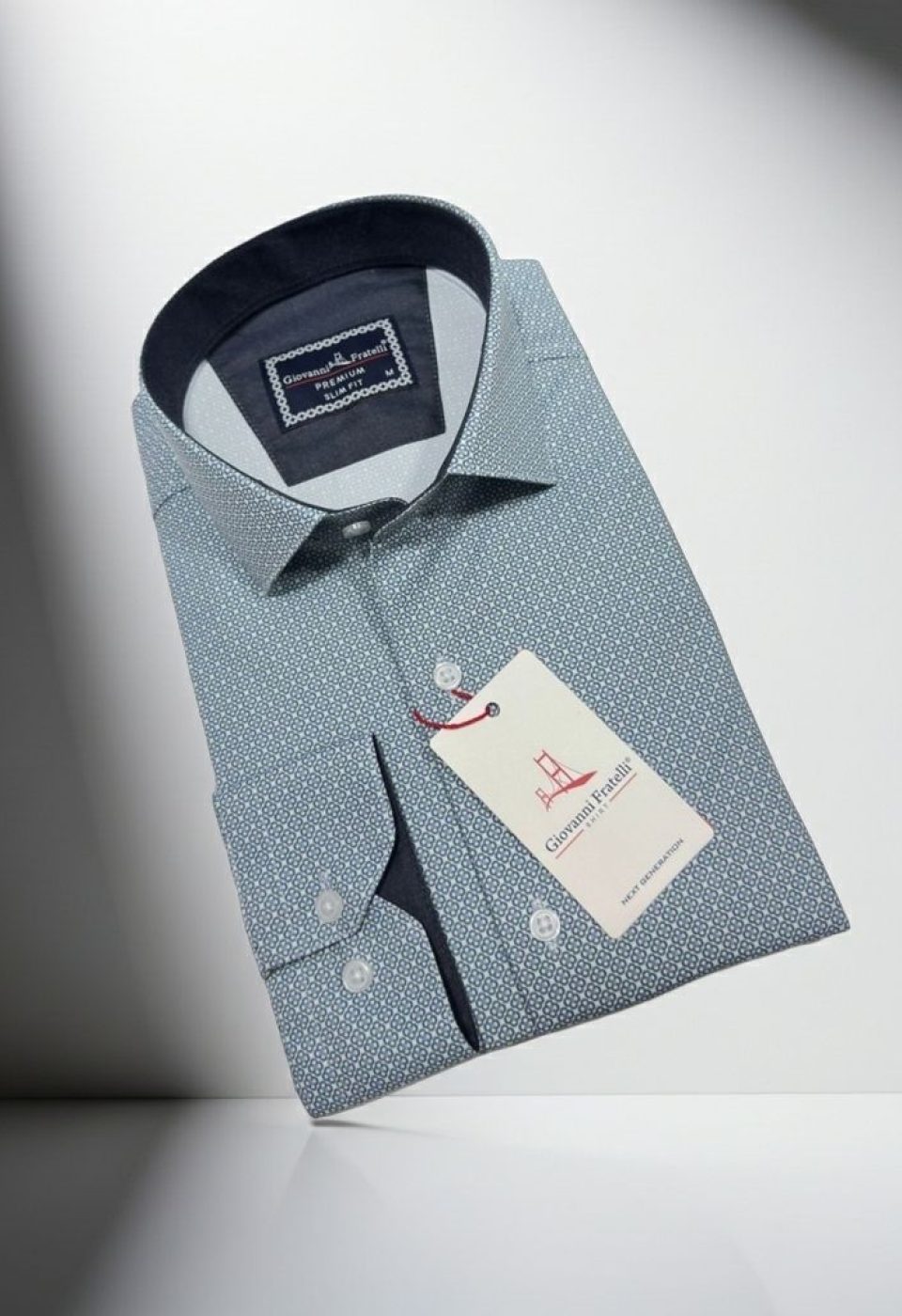 Slim Fit Uzun Kol Desenli Saten Gömlek 3GMK312195001