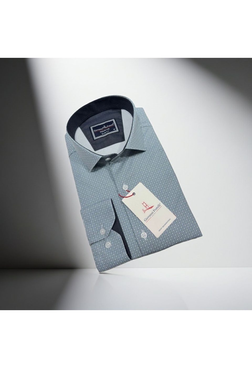 Slim Fit Uzun Kol Desenli Saten Gömlek 3GMK312195001 - Giovanni Fratelli