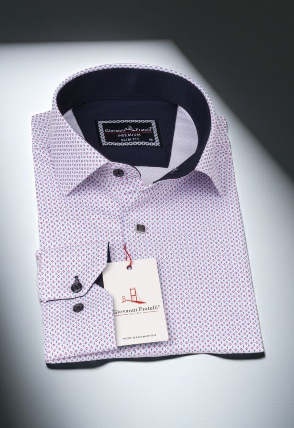 Slim Fit Uzun Kol Desenli Saten Gömlek 3GMK312411006 - Giovanni Fratelli