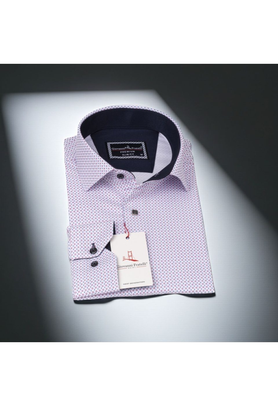 Slim Fit Uzun Kol Desenli Saten Gömlek 3GMK312411006 - Giovanni Fratelli