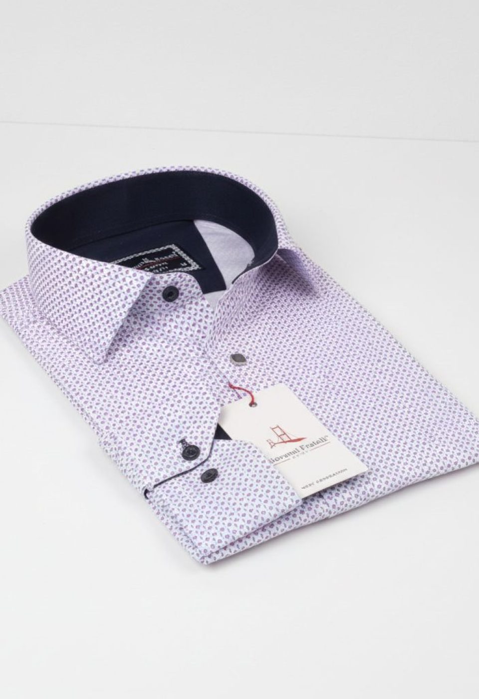 Slim Fit Uzun Kol Desenli Saten Gömlek 3GMK312411006 - Giovanni Fratelli