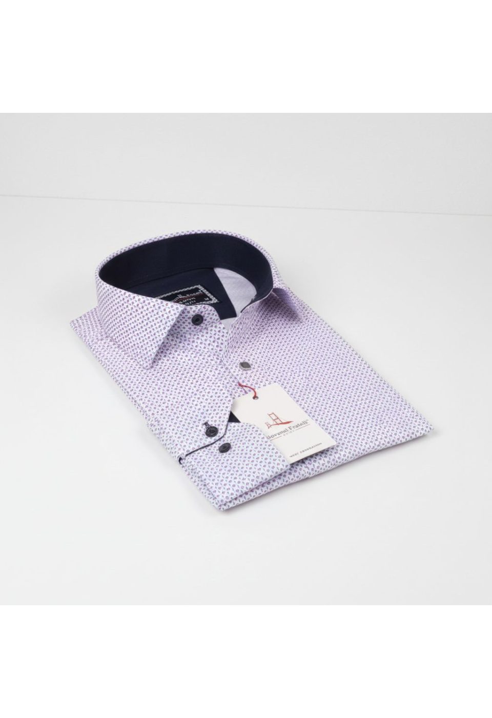 Slim Fit Uzun Kol Desenli Saten Gömlek 3GMK312411006 - Giovanni Fratelli